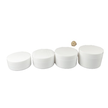 Glossy White PP Cosmetic Jar - Customize Color 200ml Round Container with Lid