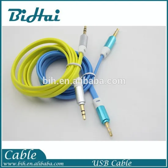 OEM aux 3.5mm dual stereo Metal plug jack audio cable