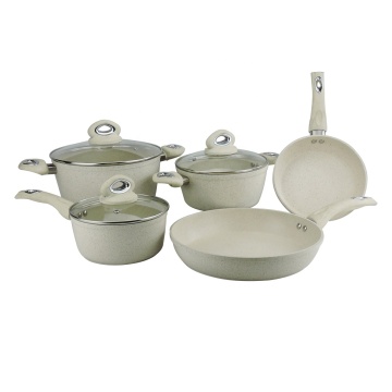High Quality Forged Non-Stick Stone Marble Coating Aluminum Cookware Set