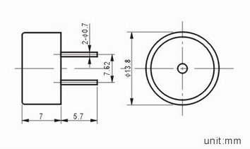 14mm piezo buzzer