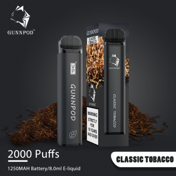 Wholesale 100% Original GunnPod 2000 Puffs Disposables Vape