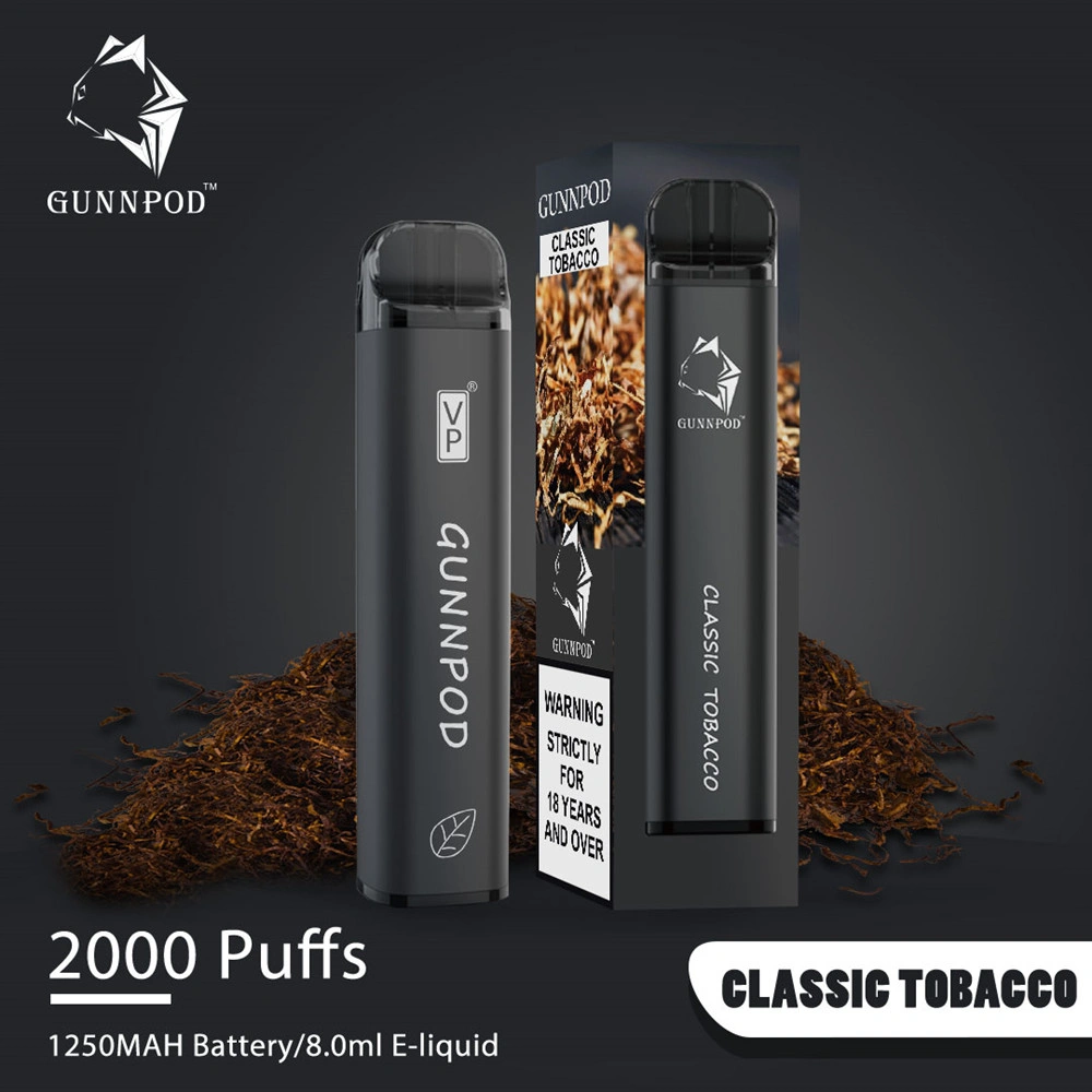 ʻO Whosleale Gunnpod 2000 mau puffs i kahi vape Ka mea hana Kina