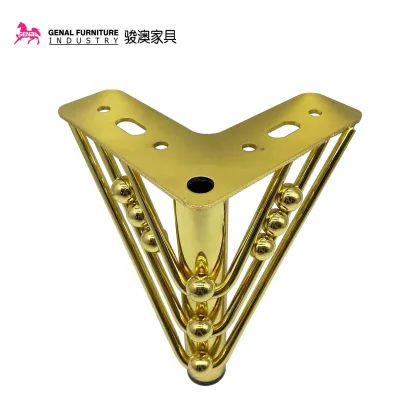 Wholesale Modern 130MM Brass Copper Triangle Golden Sofa Legs