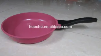 Rose red ceramic coating frying pan