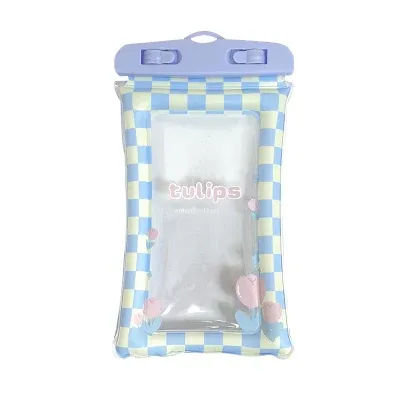 Cartoon Touch Screen Swimming Drift Diving Cute Diagonal Transparent Waterproof Phone Case
