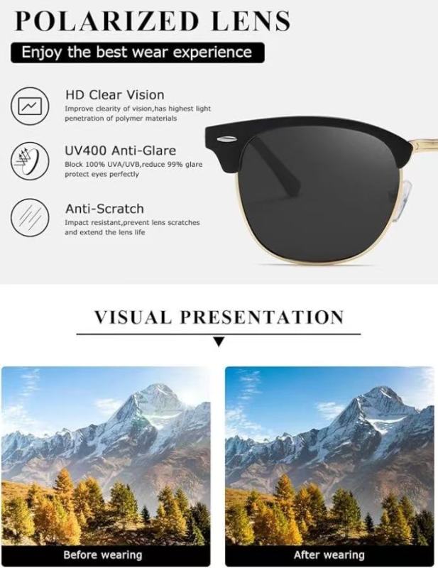 Classic Half Frame Shades for Style and Protection