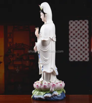 Folk Art Hot Sale: Religious Crafts Ceramic Figurine Guanyin Buddha Statue