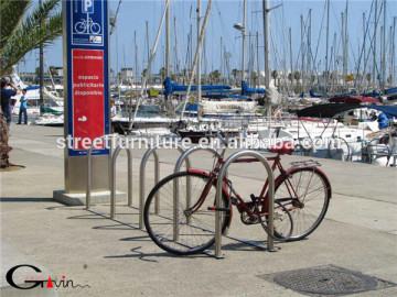 Outdoor metal bike park rack 5 bike capacity
