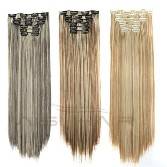 Cheap synthetic clip in hair weft extension