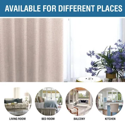 Linen Blackout Curtains Thermal Insulated Curtain Draperies