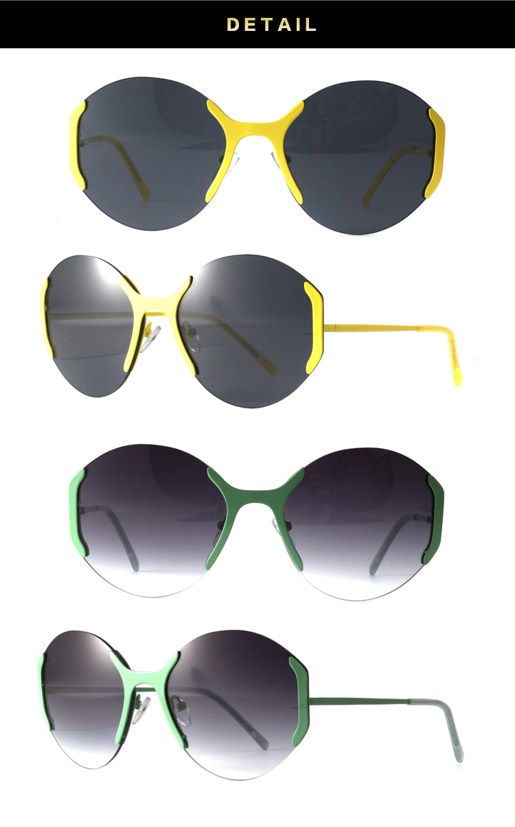 rimless fashion polarized sunglasses