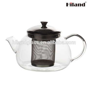 Promotional double wall 600ml borosilicate glass teapot with infuser