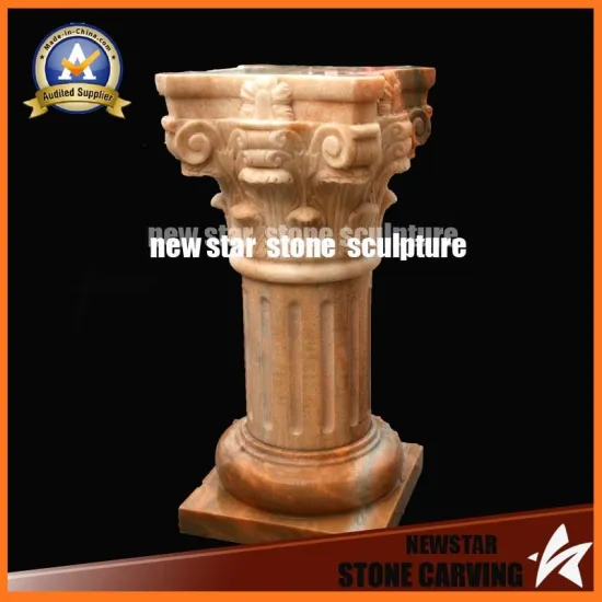 Pure Hand Made Pillars Carry on The Flowerpot Marble Stone Columns