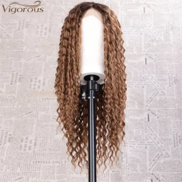 Vigorous Curly Hair Lace Front Wigs Synthetic Heat Resistant Fiber Hair Long Wigs Honey Blonde Wigs for Women