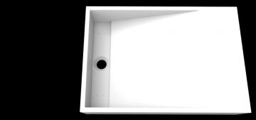 Pure acrylic counter washbasin with concealed drainage