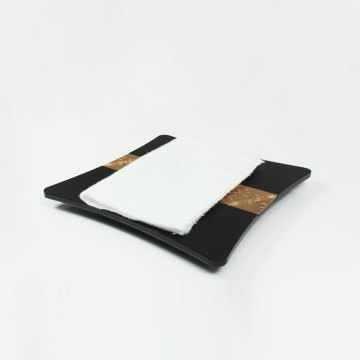 APEX Luxury Black Hotel Service Hand Towel Tray