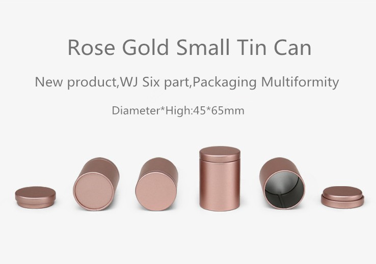 Rose gold small round Tea Tin Box 5