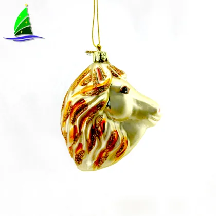 Golden Horse Head Ornament