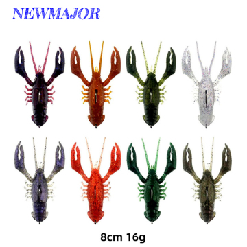 NEWMAJOR 8cm Soft Lure - 16g Shrimp & Lobster Bait in 8 Colors