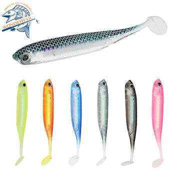 6-Color T-Tail Soft Fish Lures 7cm/2.2g Rainbow Fishing Baits for Suppliers