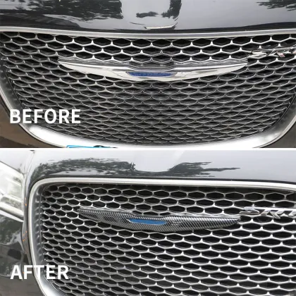 2017-22 Chrysler Pacifica Carbon Fiber Exterior Accessories - Front Grille Center Grid Car Logo Decor