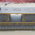 Ethnic Patterned Moq1 Stainless Steel Heated Stove with Chimney and Wood-Burning Functionality: An Indoor Cooking and Heating So