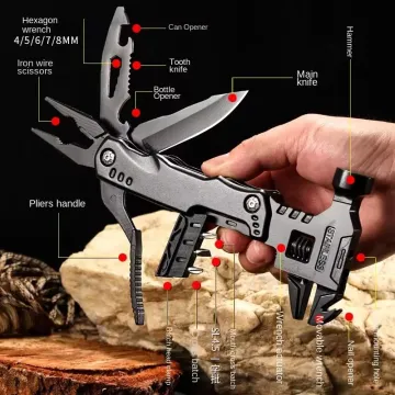 Professional Camping & Hiking Stainless Steel Pliers Survival Folding Multi Tool Pocket Knife Multi Hammer Pliers