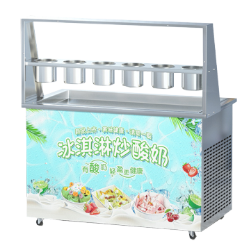 Double Pan Single Pan Fried Ice Cream Machine: Thin Cut Fried Yogurt and Thick Cut Options