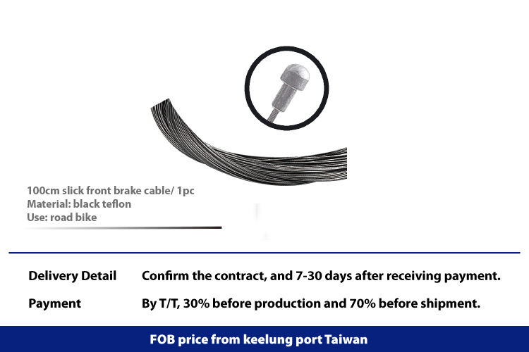 100 cm Slick vorne Bremsfahrradkabelmaterial schwarzer PTFE