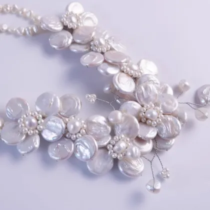 African Shell Bead Necklace Sea Pearl Jewelry