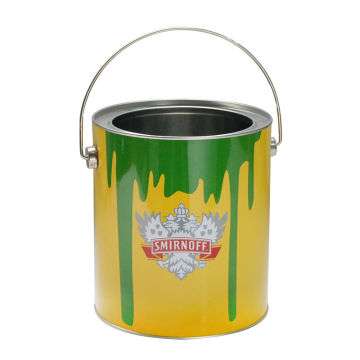 NC2993 Round Paint Tin Can with Handle---- Dis.146XH.163MM