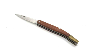 folding blade stainless steel pocket knife with wooden hand