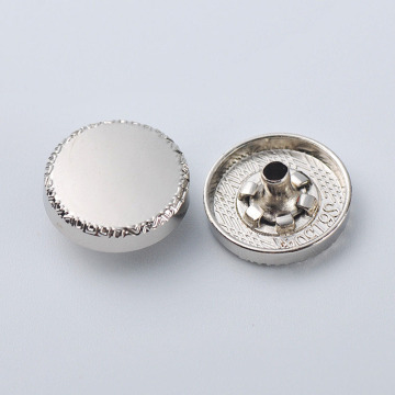 Custom High-End Plating Round Brass Snap Buttons with Logo Engraving
