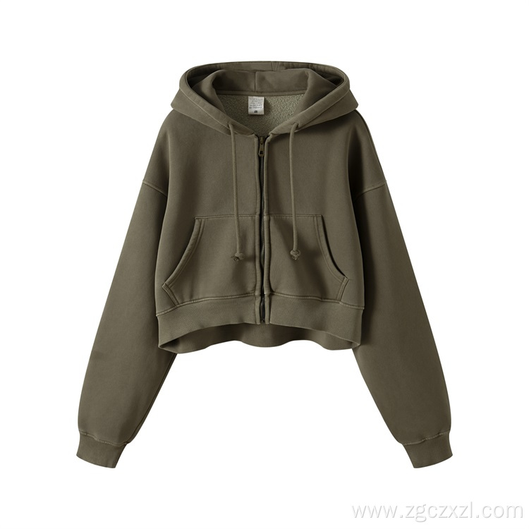 Autumn winter washed fleece hot girl hoodie