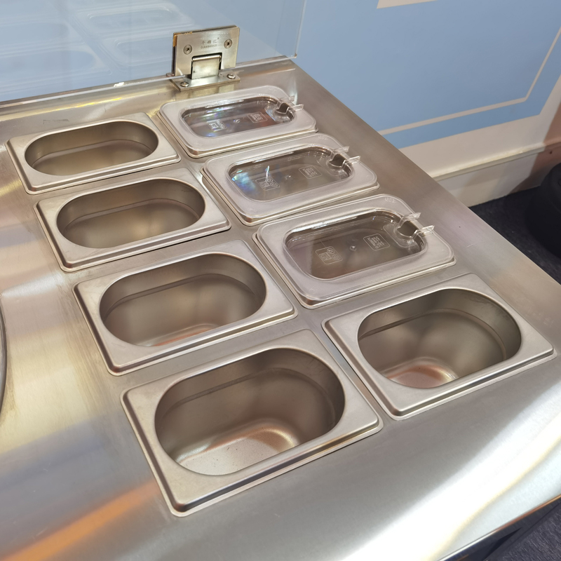Groothandel Professionele fabrieksprijs Square of Round Big Pan Thailand Roll Fry Ice Cream Rolls Machine Commercial