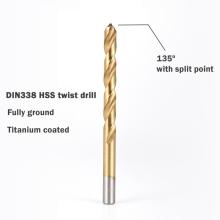 HSS Twist Drill Bit penuh tanah Titanium bersalut