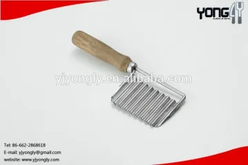 Potato Chip Chopper Wavy Crinkle Cutter Slicer Blade Wooden Handle,vegetable cutter