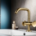 Bathroom double lever basin faucet