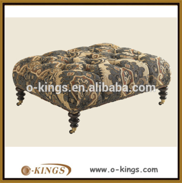 Customized wooden home goods ottoman with wheels