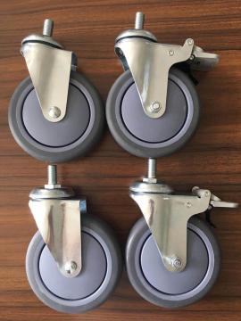 5inch thread stem casters PU wheels