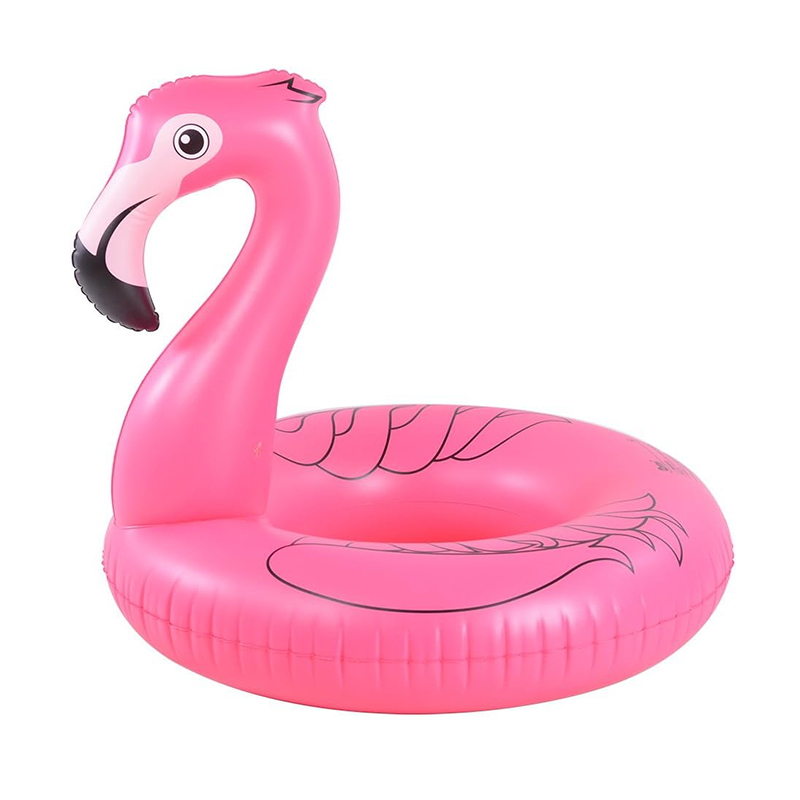 Bleikur uppblásanlegur flamingo sundhringur krakkar sundhringur