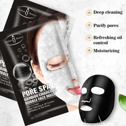 Aichun Organic Beauty Charcoal Cleansing Bubble Mask with Hyaluronate