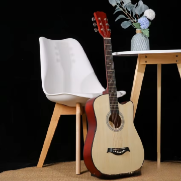 Factory Direct Wholesale 38-inch Folk Acoustic Basswood Koa Guitar - Maple Back/Side, Large Stock Available