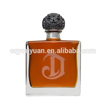 Sand Blasting 750ML Square Spirit Glass Bottles 750ML Glass Bottle Frosting