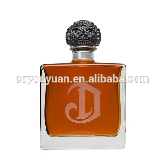 Sand Blasting 750ML Square Spirit Glass Bottles 750ML Glass Bottle Frosting