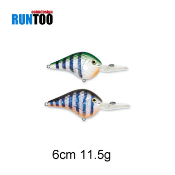 Runntoo 60 mm 11,5 g de fous de crankbait personnalisé en eau profonde flottante