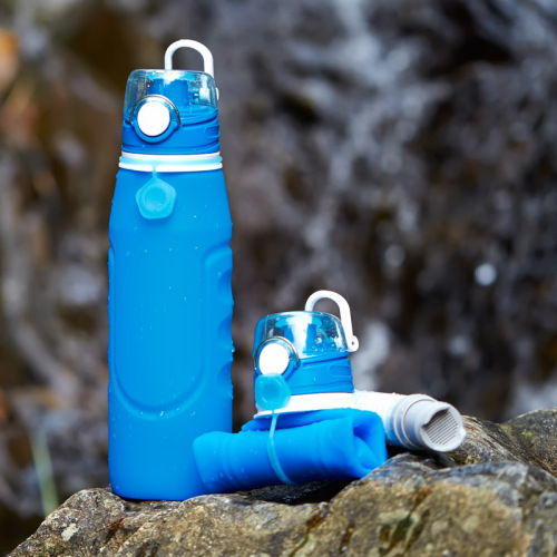 Botella de agua de silicona al aire libre contra fugas