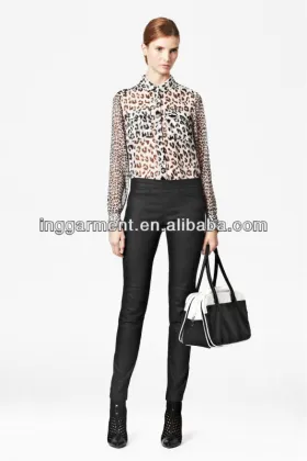 Leopard Print Design Chiffon Shirt/Blouse