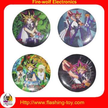 Oem Promotional Plastic Pin Round / Square / Heart Shaped 3d Flashing Badge