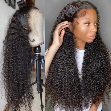 Cheap 10a 13x6 Glueless HD Lace Frontal Wig, Thick Cambodian Kinky Curly Human Hair Soft Transparent Swiss Lace Wig For Women
